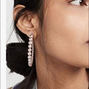 NEW Kate Spade New York Lilac Faux Pearl Beaded Women's Hoop Earrings